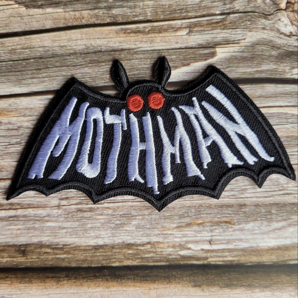 Mothman Bat Cryptid Folklore Embroidered Iron on Patch - Picture 1 of 2